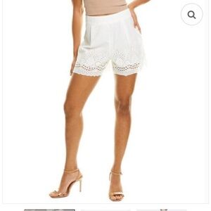 Walter Baker Norah White High Waist Eyelet Shorts